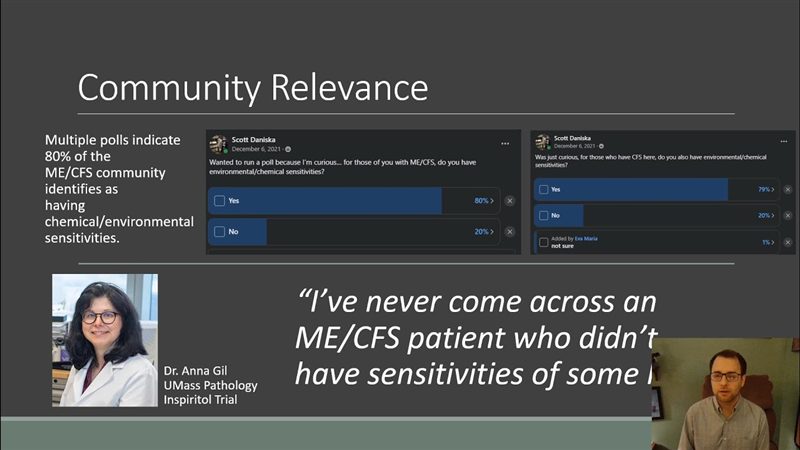 Title slide reading Environmental Contributions to ME/CFS and Long COVID Presentation.