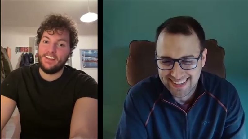 Scott Daniska interviewing a Long COVID patient about his remission story.